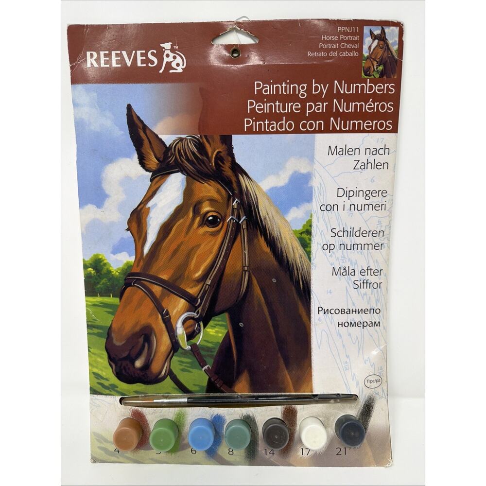 Rare vintage Reeves unopened paint by number set paint horse from 1970s. Retro